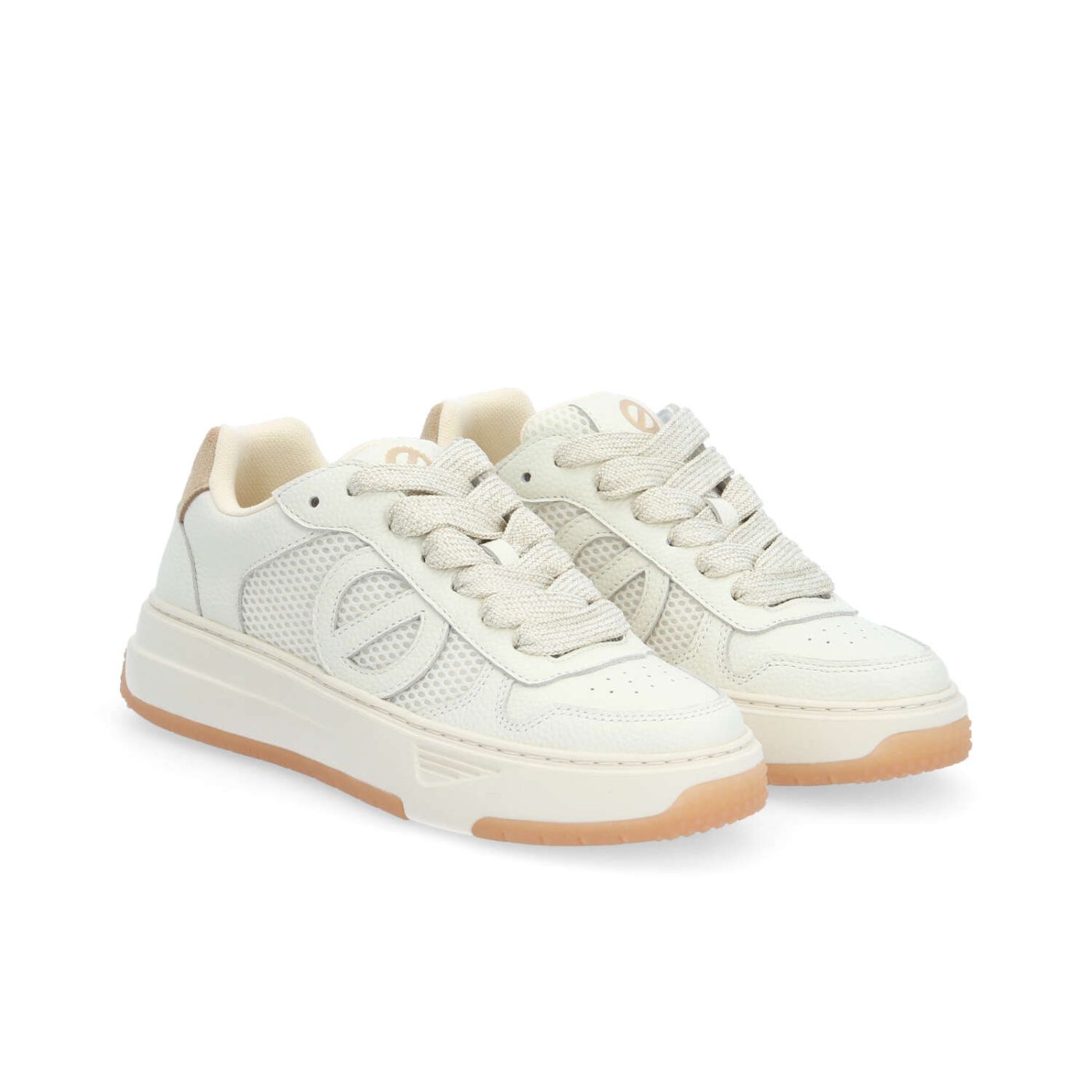 ALISON SNEAKER W - GRAIN/MESH/SUED - BLANC CASSE/IVOIRE